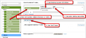 Google Analytics Segment seadistamine