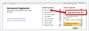 Huvitav Google Analytics segment ainult valik