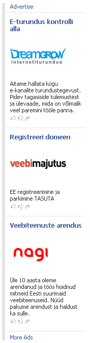 eestikeelsed reklaamid Facebookis