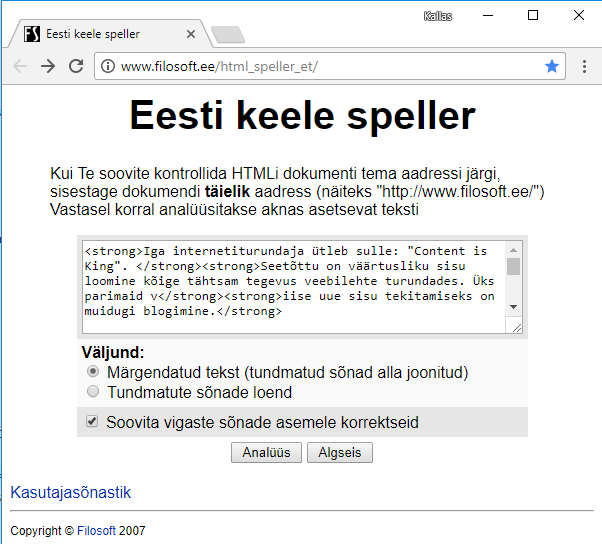 eesti keele speller