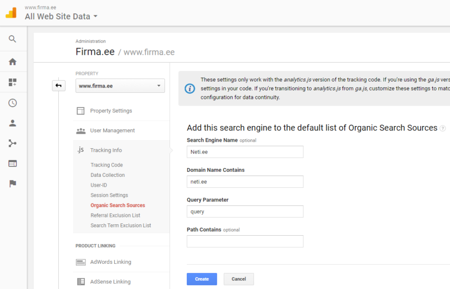 google analytics seaded neti.ee 2