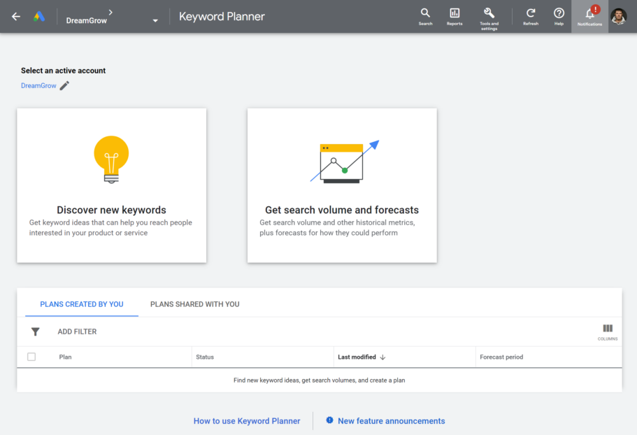 google ads keywordplanner seo